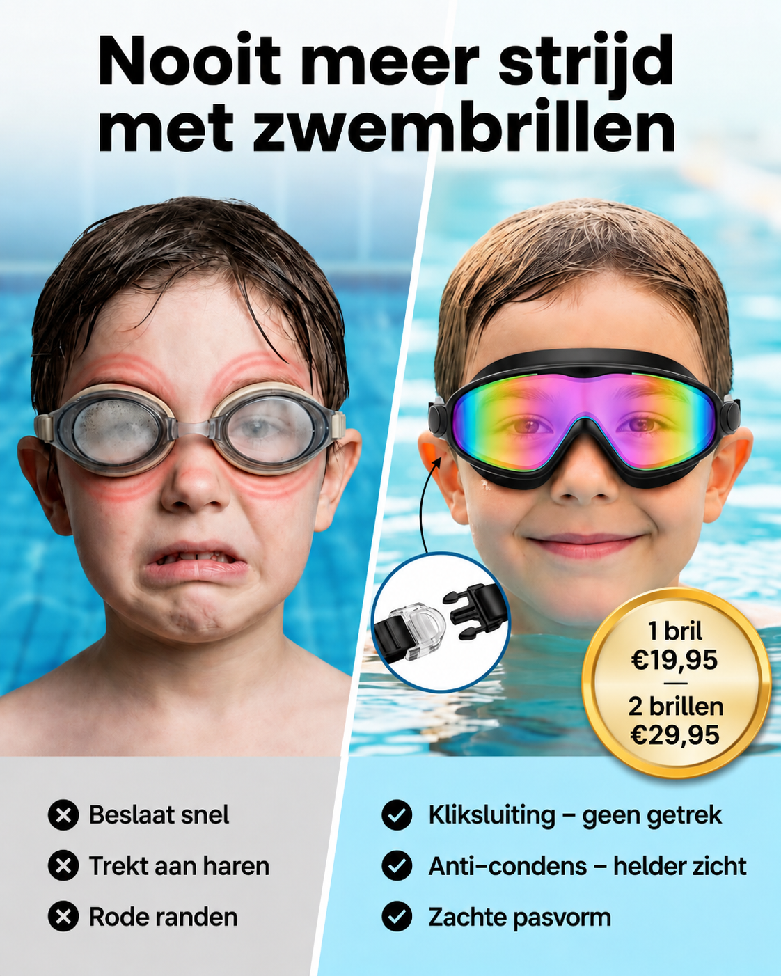 ClearDive Zwembril - Klik vast, duik en zie alles scherp